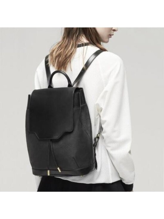 Rag and Bone Pilot Backpack in Black Leather and Silver Tone Hardware main image 13